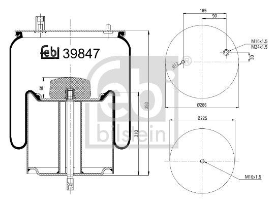 Coxim pneumático (suspensão de lâminas pneumática) do eixo 7421978495 Renault (RVI)